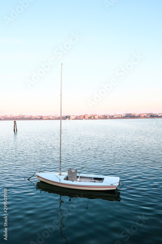 view of chiggia and sottomarina in venice at sunset photo