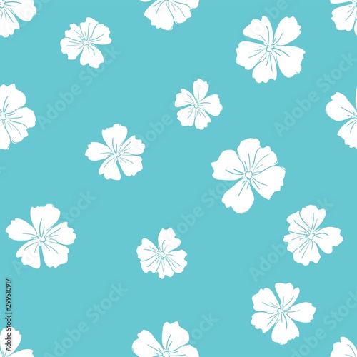 Seamless vector pattern with flowers. Decorative ornament for fashion textiles. Trendy colorful floral background. Fabric design.