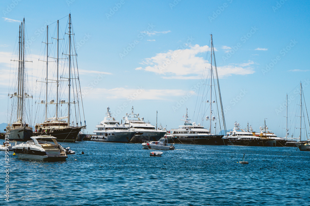 Group of yachts in a port