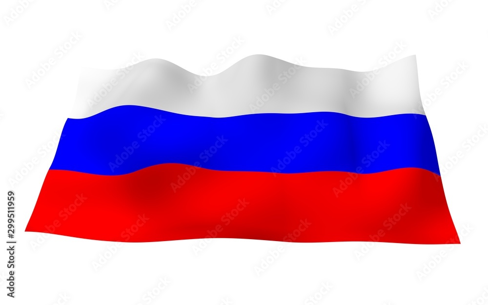 Waving flag of the Russian Federation. The National. State symbol of the Russia. 3D illustration Waving flag of the Russian Federation. The National. State symbol of the Russia. 3D illustration