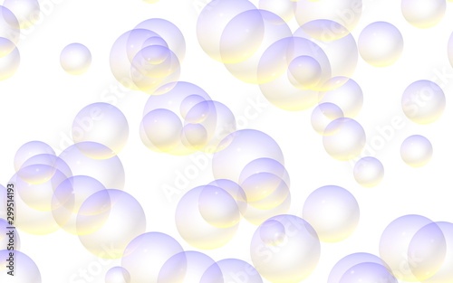 Light pastel colored background with purple bubbles. Wallpaper, texture purple balloons. 3D illustration