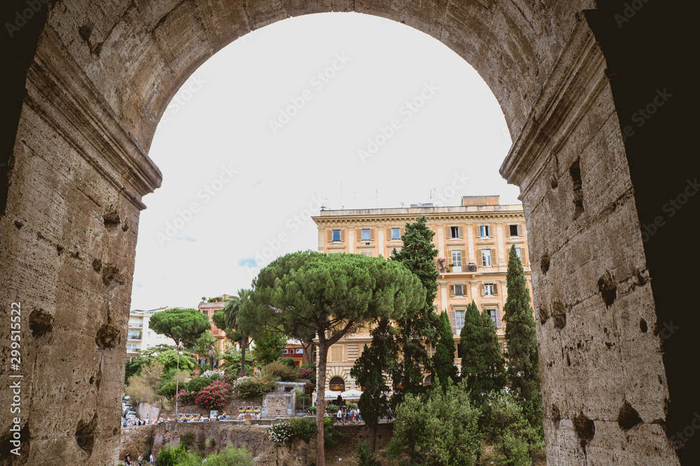 View of the city of Rome through an Arch