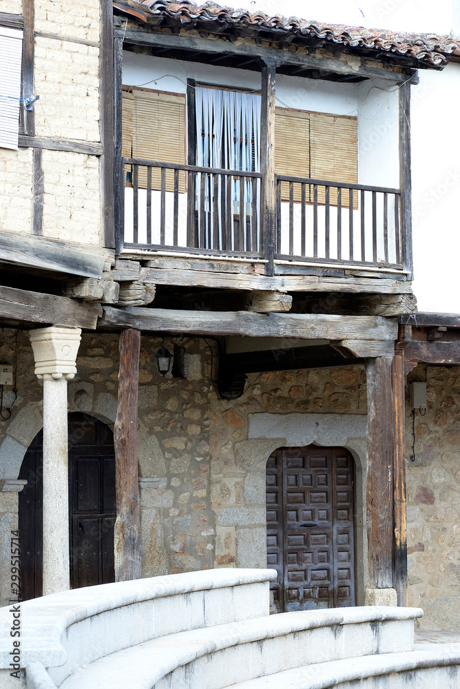 Cuacos de Yuste in Extremadura, Spain. Typical old town houses
