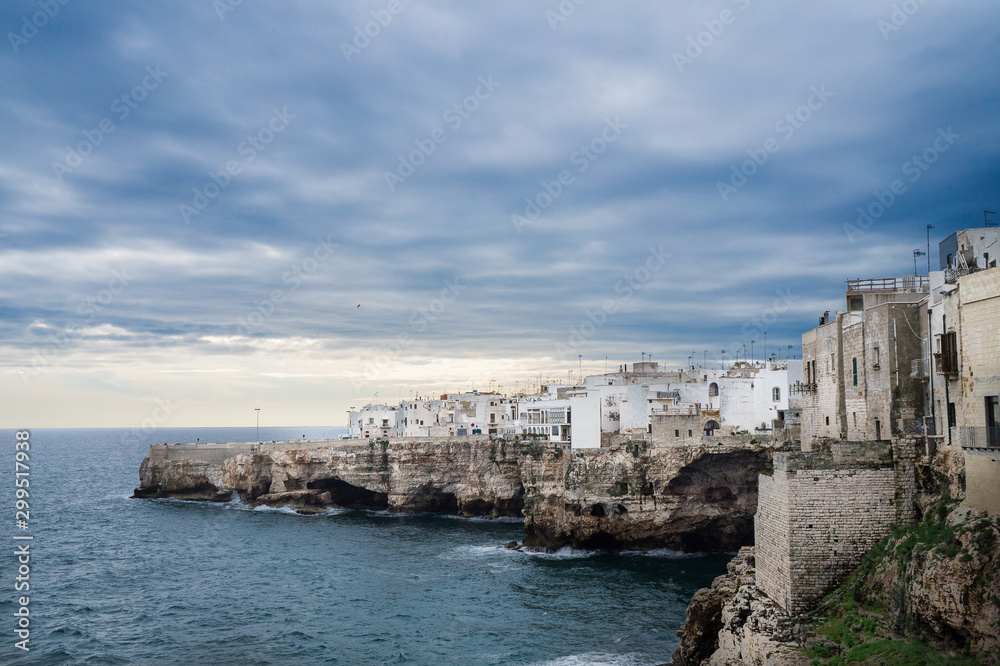 Fototapeta premium Beautiful panoramic views of Polignano a Mare, Puglia Italy