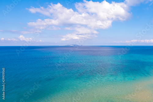 Beautiful view over the sea beach in Corfu island  near Palaiokastritsa. Greece