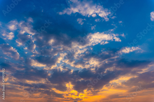 Fototapeta Naklejka Na Ścianę i Meble -  Amazing beauty evening sunset sky with clouds