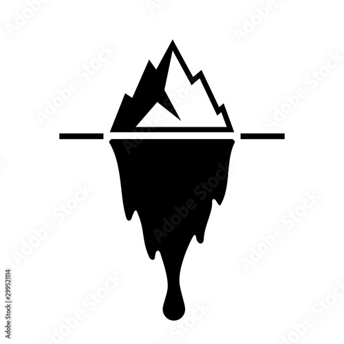 Iceberg melting vector icon