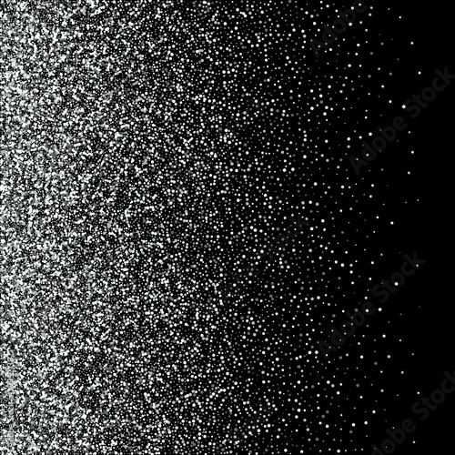  Silver texture. Banner with silver dust particles. Abstract dark background.