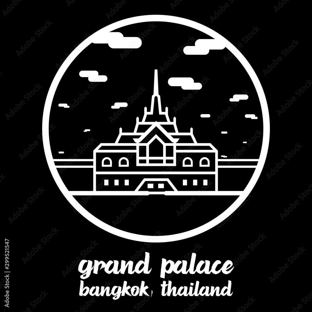 Circle icon line Grand Palace. vector illustration