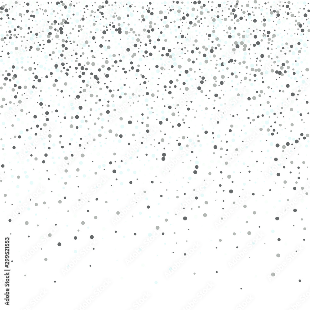 Abstract white background of silvery vector dust particles. Brochure Template