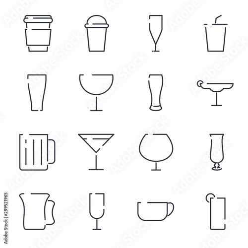 Drinks set icon template color editable. Drink pack symbol vector sign isolated on white background illustration for graphic and web design.