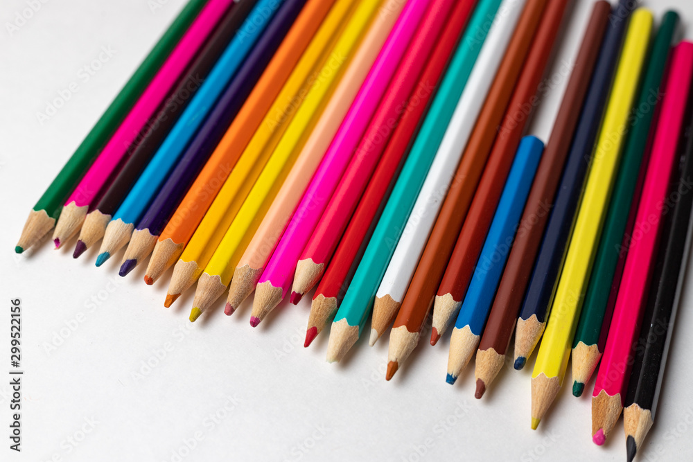 many color pencils isolated on white background. design layout. many color pencils isolated on white background. design layout.