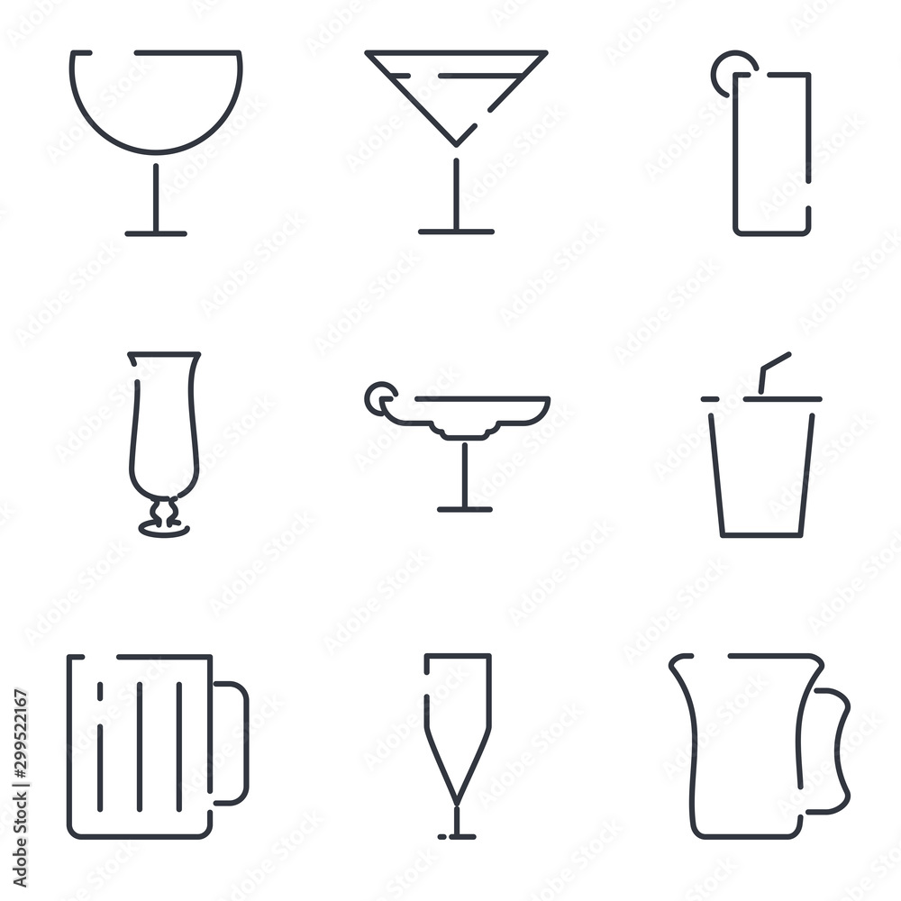 Drinks set icon template color editable. Drink pack symbol vector sign isolated on white background illustration for graphic and web design. Drinks set icon template color editable. Drink pack symbol vector sign isolated on white background illustration for graphic and web design.