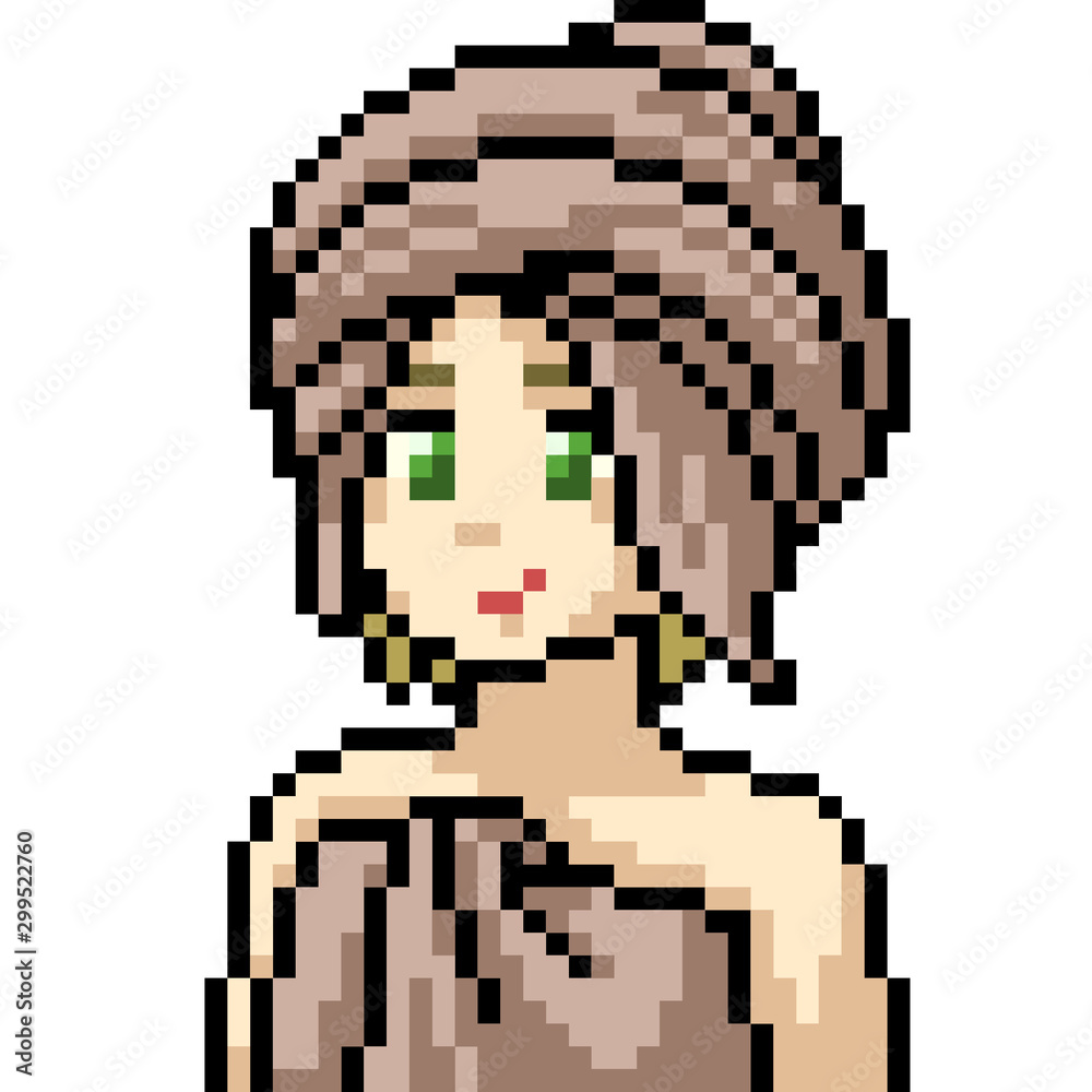 Obraz premium vector pixel art towel girl