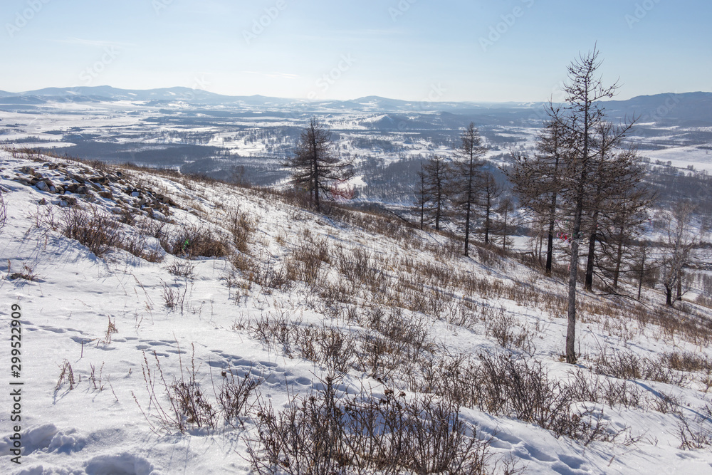 The view from the mountain Austau, South Ural, Bashkortostan, Russia