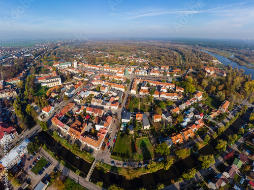 Pułtusk, widok na miasto z lotu ptaka photo