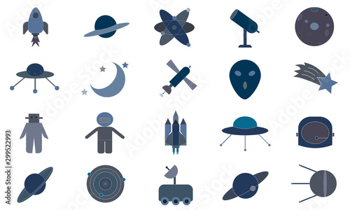 Science icon pack for designers and developers, covering space, astronomy, and rockets