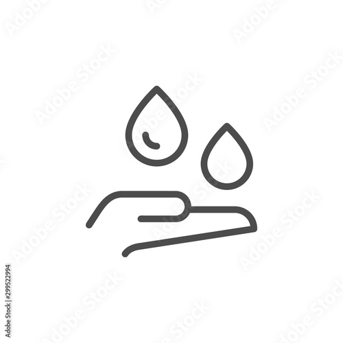 Moisturizing hand washing line outline icon