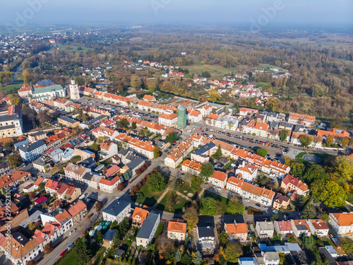 Fototapeta Naklejka Na Ścianę i Meble -  Pułtusk, widok na miasto z lotu ptaka