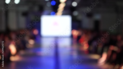 the podium is out of focus. fashion Week. Abstract blur