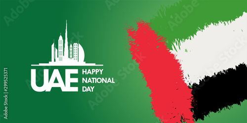 Happy National Day UAE. United Arab Emirates national day greeting card design