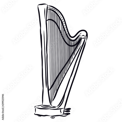 harp isolated on white background