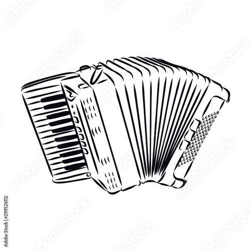 accordion isolated on white background photo