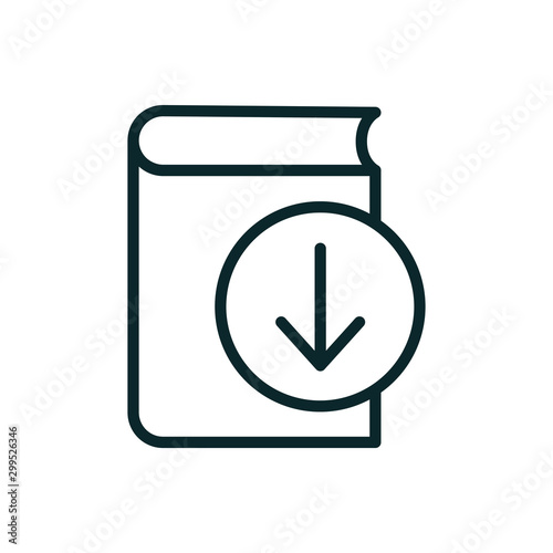 Ebook digital download icon - book and arrow