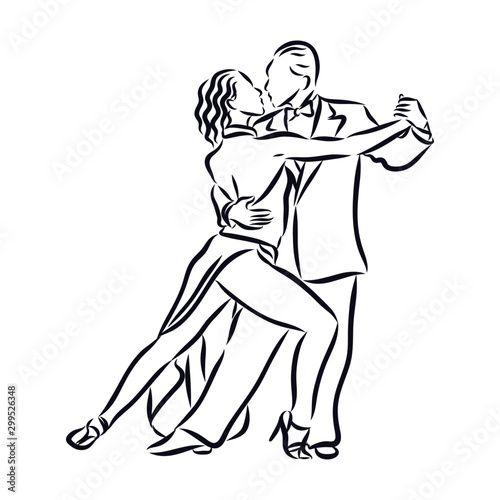 illustration of dancers tango   sketch 
