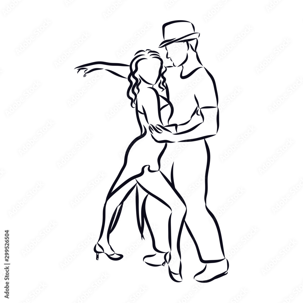 illustration of dancers , sketch illustration of dancers , sketch