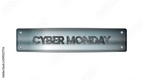 Cyber monday vector file banner, with metal gradient, easy editable
