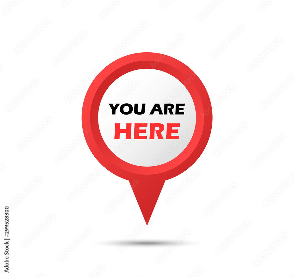 You are a pointer here. Marker vector icon. Location pointer. You are a pointer here. Marker vector icon. Location pointer.