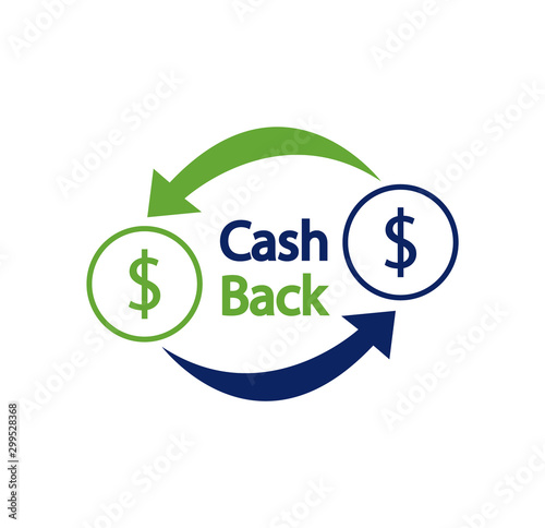 Cash back icon. Vector logo.
