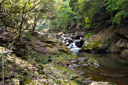 Hiking trail along Kamakura gorge in Hyogo prefecture, Japan in autumn © Kazu