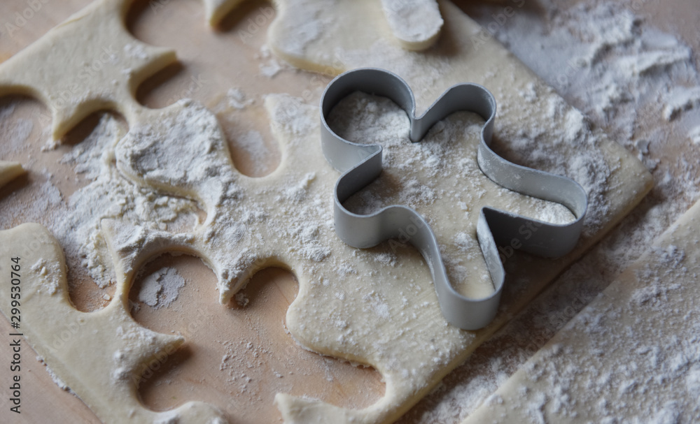 making Christmas cookies from dough making Christmas cookies from dough