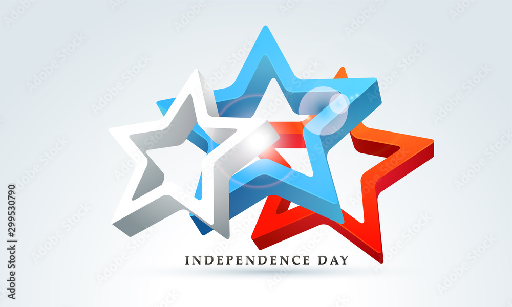 Shiny 3D stars for 4th july, Independence day. Shiny 3D stars for 4th july, Independence day.