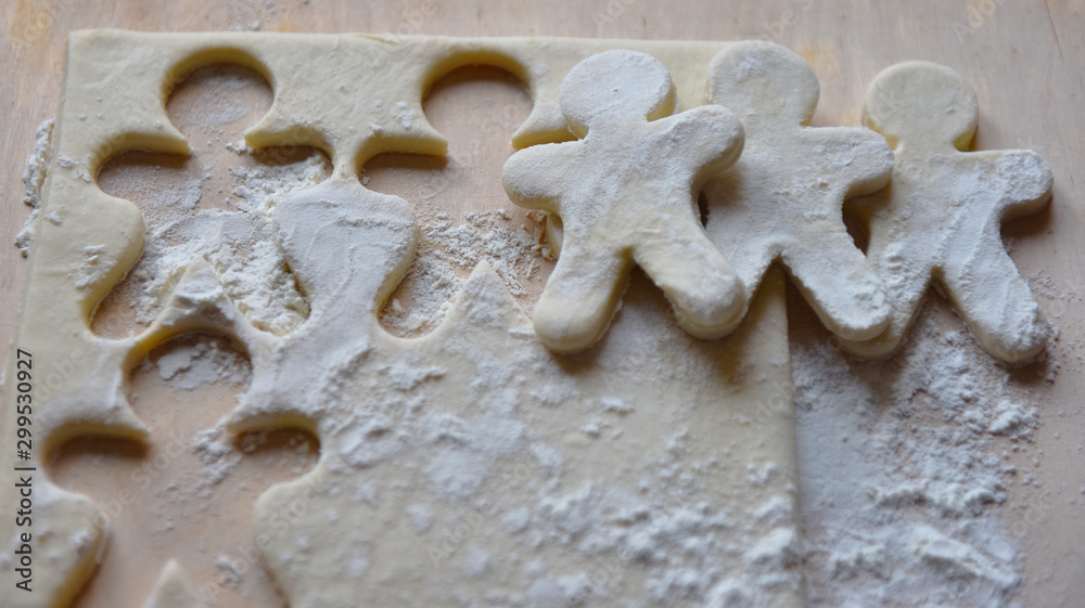 making Christmas cookies from dough making Christmas cookies from dough