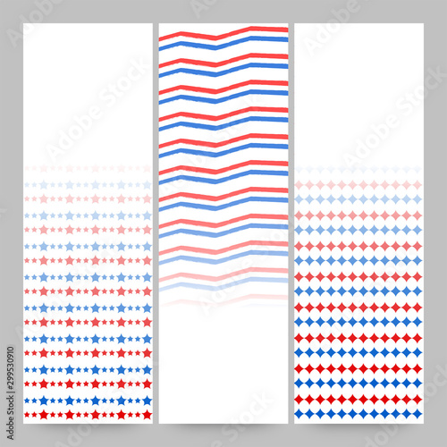 American Flag colors banner for 4th of July celebration.