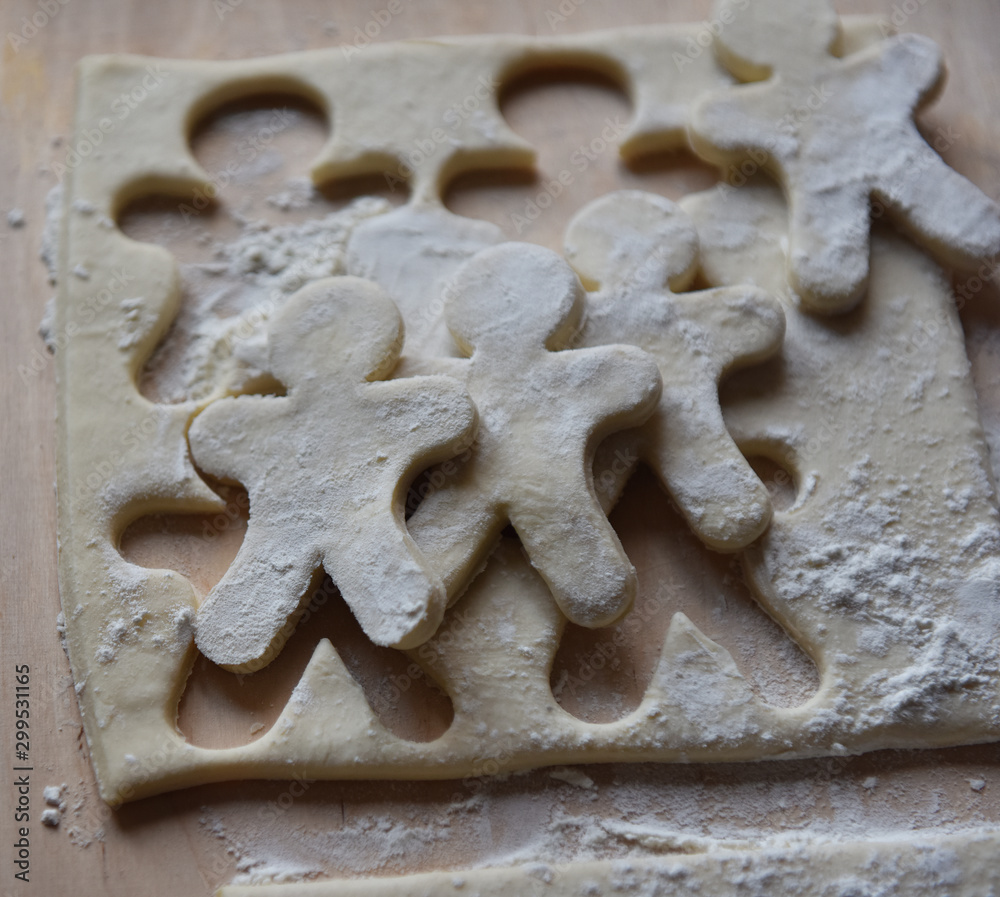 making Christmas cookies from dough making Christmas cookies from dough