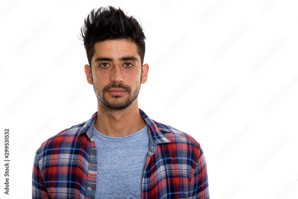 Portrait of young bearded Persian hipster man Portrait of young bearded Persian hipster man