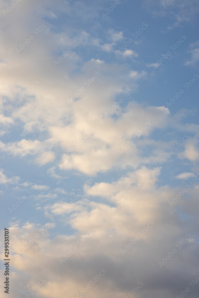 fluffy clouds and sky background