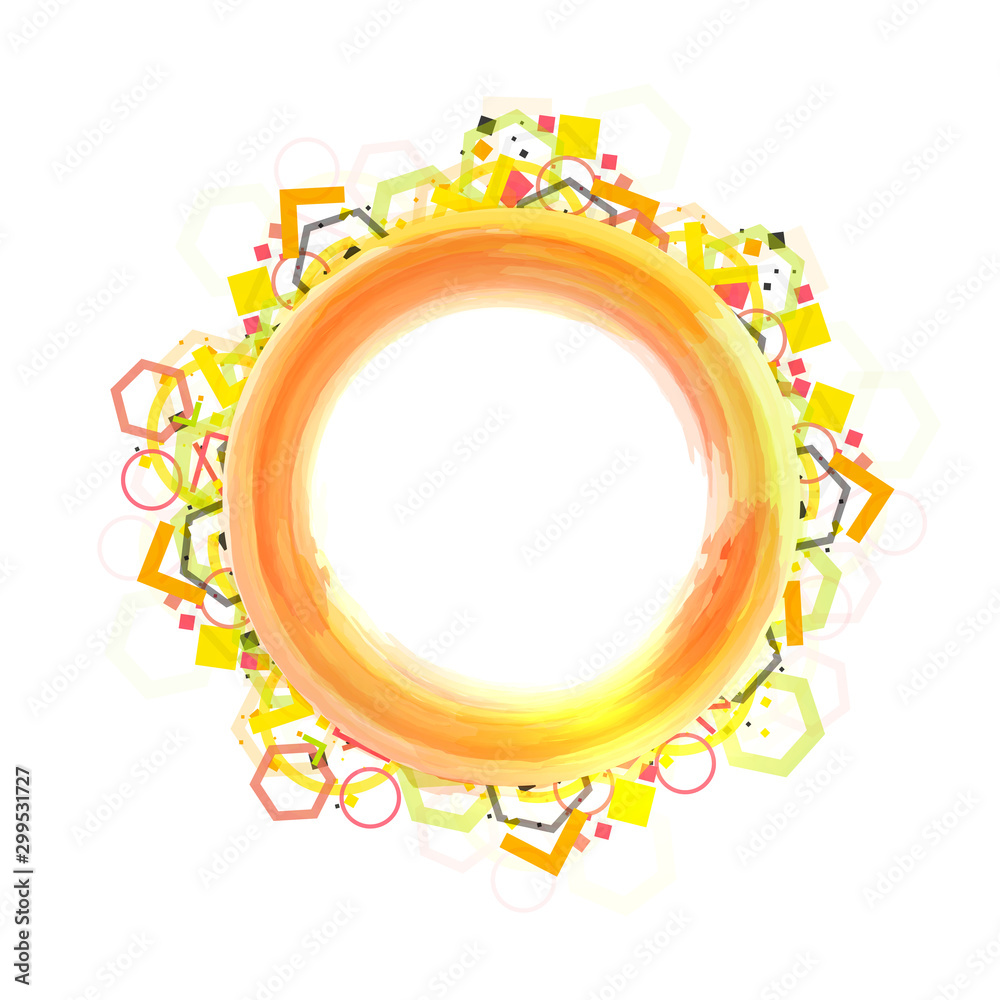 Colorful circular frame on white background. Colorful circular frame on white background.