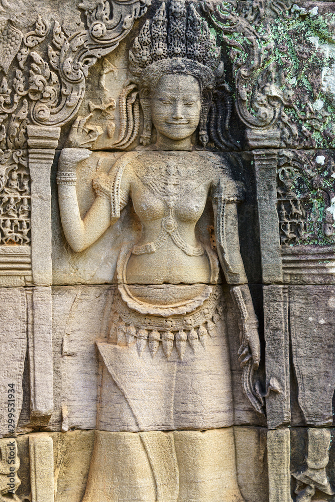sculpted stone in temple