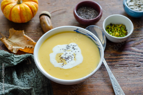 Pumpkin soup, food photography