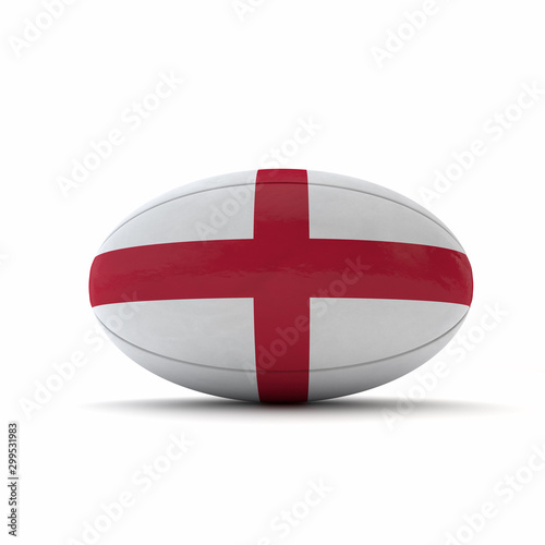 Free Download England flag rugby ball on a white background. 3D Rendering - GFXLoad