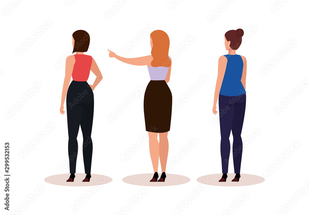 group business women of back avatar character vector illustration design group business women of back avatar character vector illustration design