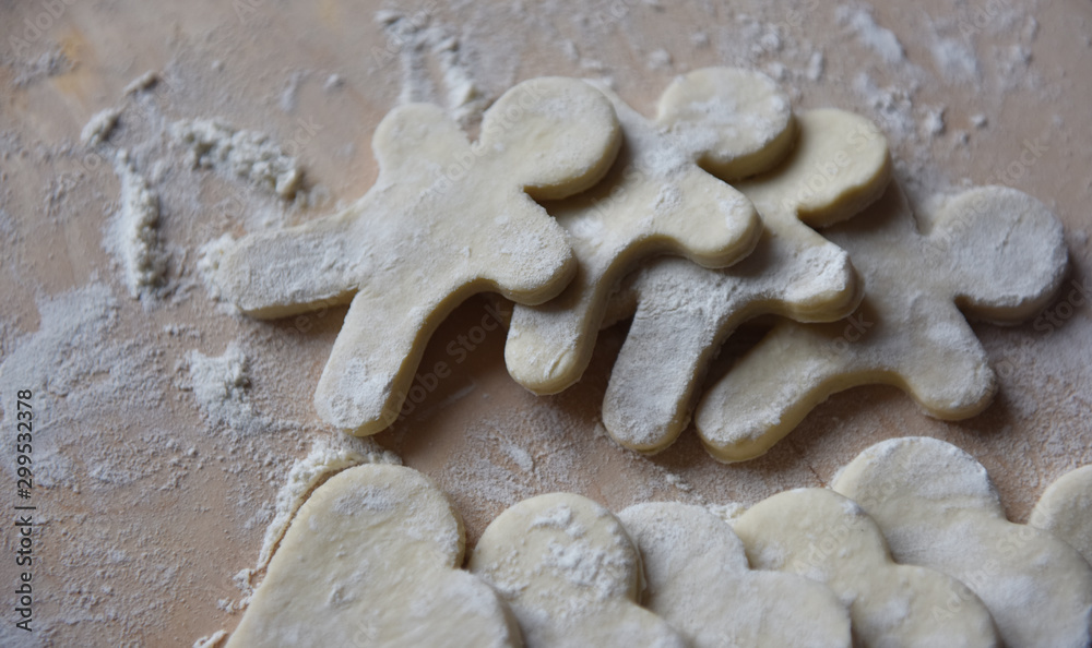 making Christmas cookies from dough making Christmas cookies from dough