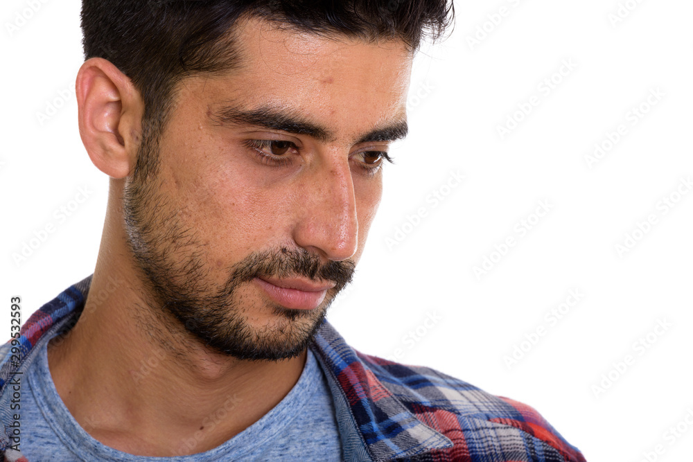 Portrait of young bearded Persian hipster man Portrait of young bearded Persian hipster man