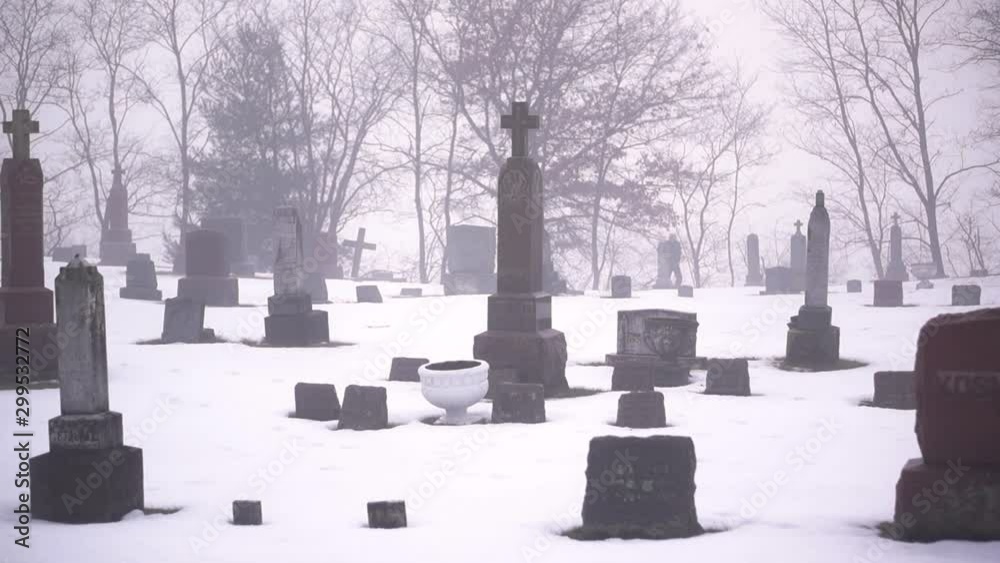 Walking in a cemetary