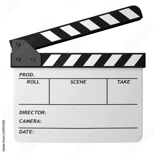 Obraz na płótnie Open white clapper board isolated on white
